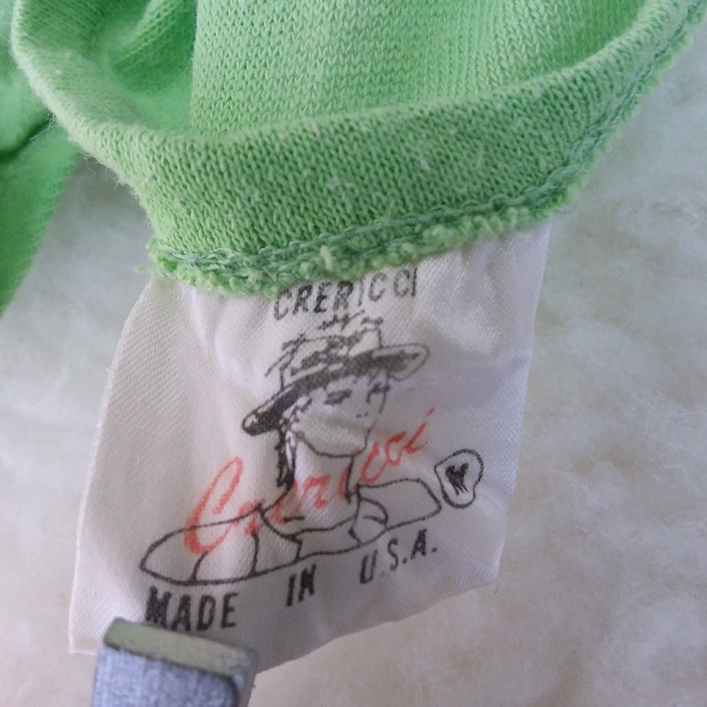 Vintage Lime Green Crop Top by Crericci - Picture 5 of 6